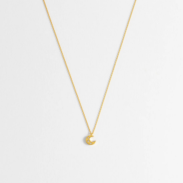 Estella Bartlett CZ Moon Pendant Gold Plated