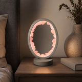 Gleneagles - (Grey Frame) Oval Earth LED Lamp - Rose Quartz