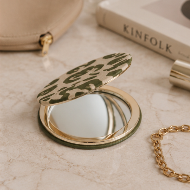 Alice Wheeler compact makeup mirror with standard and 3x magnification