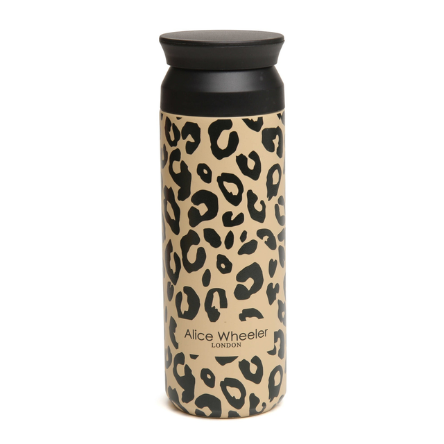 Leopard print design on Alice Wheeler 500ml Metal Water Bottle