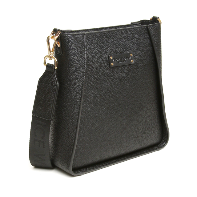 Black Alice Wheeler Kensington women's crossbody handbag with signature corner detailing and zip-top fastening