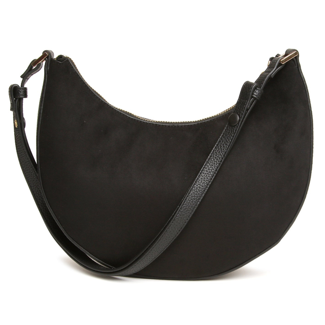 Alice Wheeler Black Vegan Suede Crossbody Bag rear