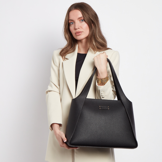 Alice Wheeler Kensington Black large shoulder tote for work, commuting and everyday use
