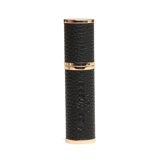 Alice Wheeler Black travel perfume atomiser with textured finish