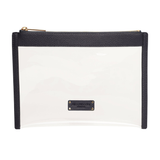 Alice Wheeler Clear Travel Pouch in Black with zip fastening