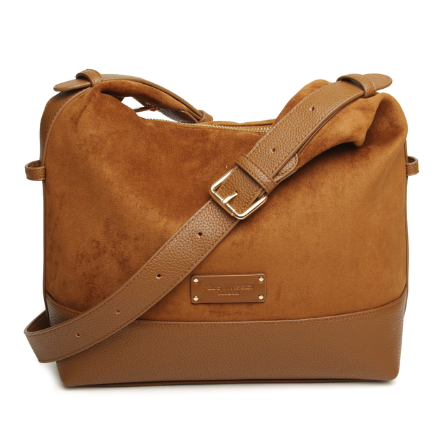Alice Wheeler Fudge Kensington Suedette Large Crossbody Bag with adjustable strap