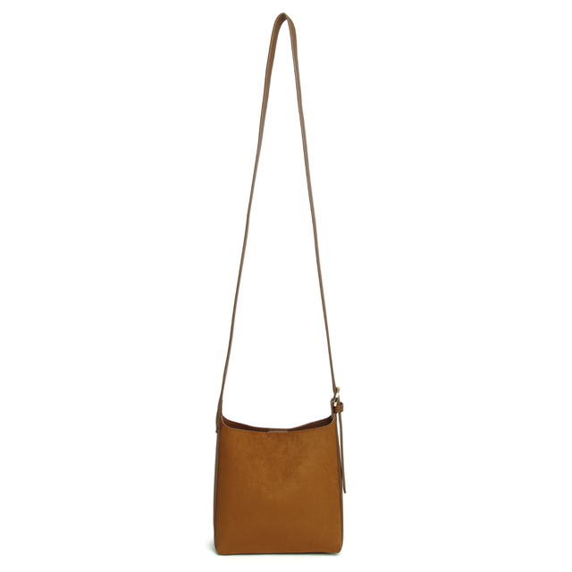 Alice Wheeler Fudge Mini Hobo Bag showing soft suede finish and branded detailing