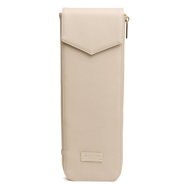 Alice Wheeler Stone heat resistant straightener pouch with gold-tone zip