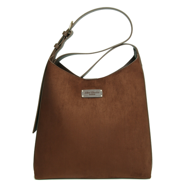 Alice Wheeler Kensington Chocolate Brown Suede Hobo Bag