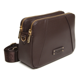 Alice Wheeler Kensington Chocolate Brown Double Zip Crossbody Bag