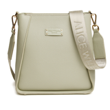 Alice Wheeler Kensington Crossbody Bag in Pistachio with adjustable branded shoulder strap