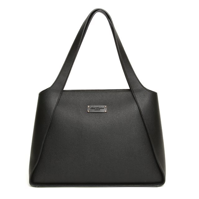Alice Wheeler Kensington Tote Bag in Black with structured shape and wide shoulder straps