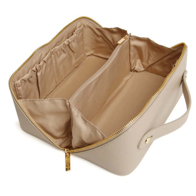 Alice Wheeler Kensington stone makeup train case with spacious interior for cosmetics, skincare and toiletries