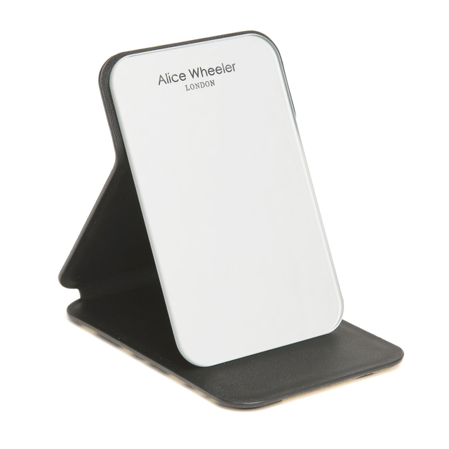 Alice Wheeler Leopard Mini Folding Mirror with freestanding stand