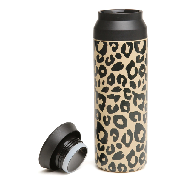 Alice Wheeler Leopard Print 500ml Water Bottle with black lid