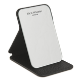Alice Wheeler Mini Folding Mirror in Black with freestanding stand