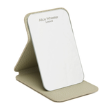 Alice Wheeler Mini Folding Mirror in Pistachio Green with freestanding stand