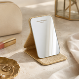 Alice Wheeler mini Gold travel mirror for makeup and everyday beauty touch-ups