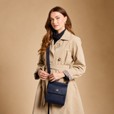 Alice Wheeler Bloomsbury Navy Crossbody Bag styled for everyday wear