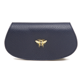 Alice Wheeler Navy Glasses Case with gold bee detail