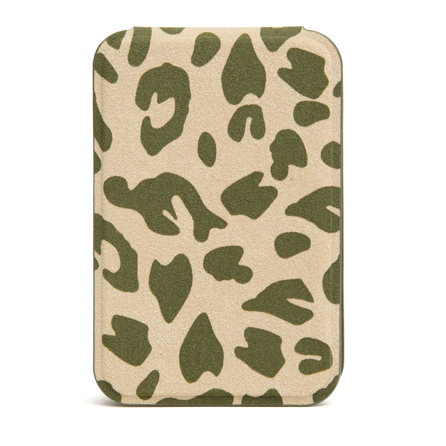 Alice Wheeler Olive Leopard compact mirror for handbags and travel