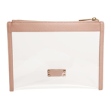 Alice Wheeler Pink Clear Travel Pouch with transparent front and zip fastening