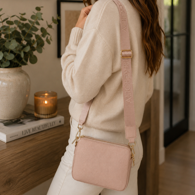Alice Wheeler Kensington Pink Crossbody Bag styled for everyday wear