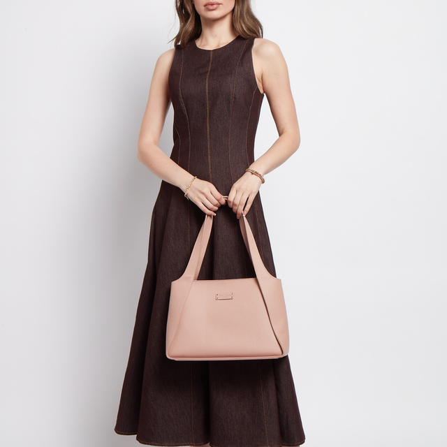 Alice Wheeler Pink vegan leather mini tote bag for work, shopping and everyday use