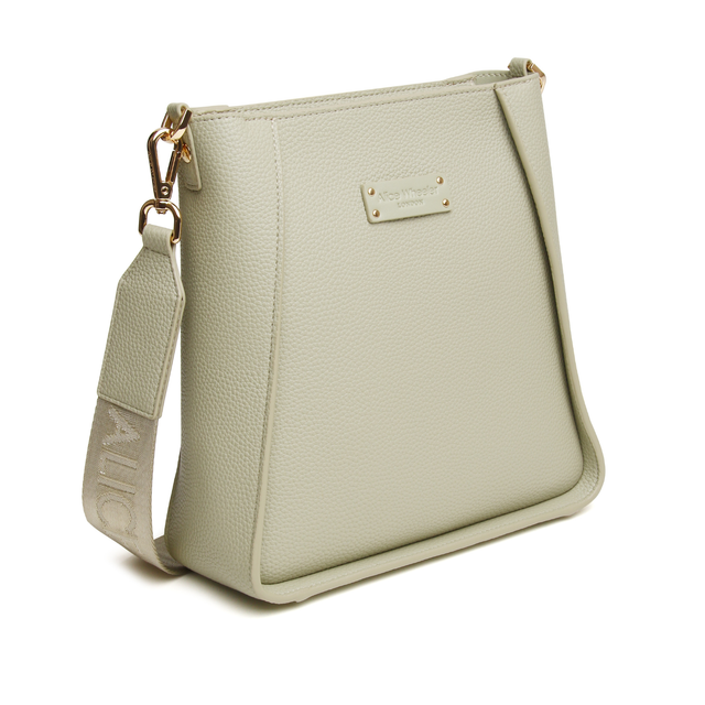 Pistachio Alice Wheeler women's crossbody bag in textured vegan leather with Kensington detailing