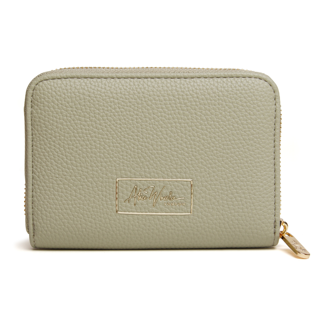 Alice Wheeler pistachio women’s purse with compact structured design and gold Honeybee logo