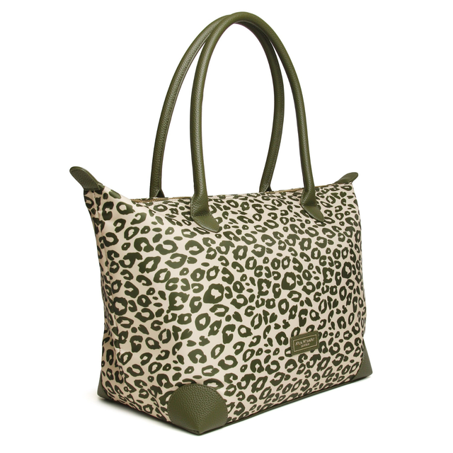 Alice Wheeler Shoreditch Large Olive Leopard Print Tote Bag