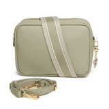 Alice Wheeler Soho Pistachio bag with matching and patterned adjustable straps