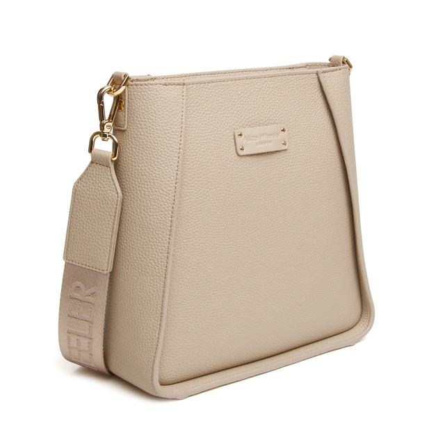 Stone Alice Wheeler Kensington women's crossbody handbag with zip-top fastening and signature corner detailing