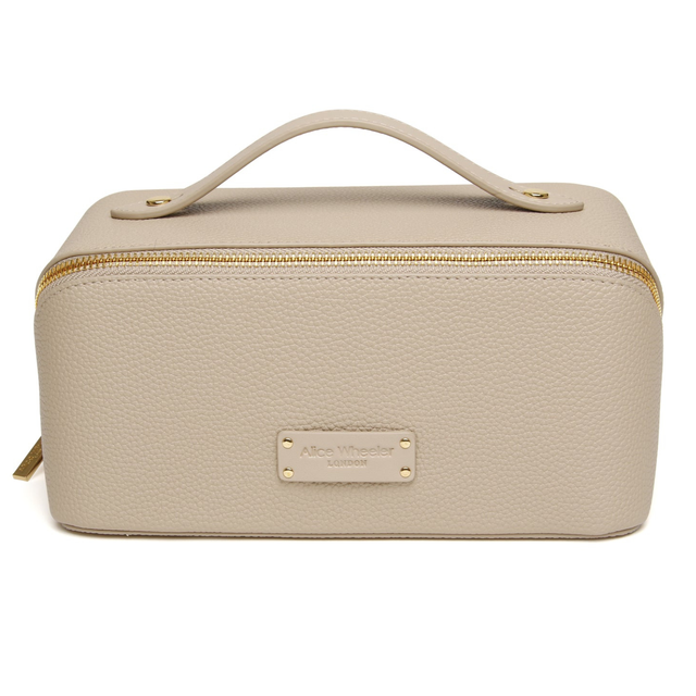 Alice Wheeler Kensington stone travel beauty case for organising makeup, skincare and everyday essentials