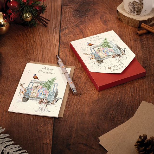 Wrendale Designs Driving Home for Christmas - Notecard Pack