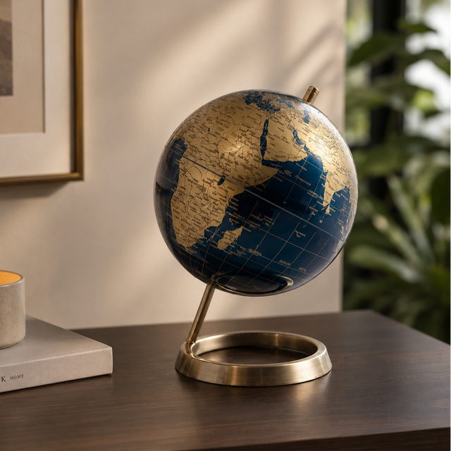Gleneagles Travel Globe - Blue & Gold 20cm