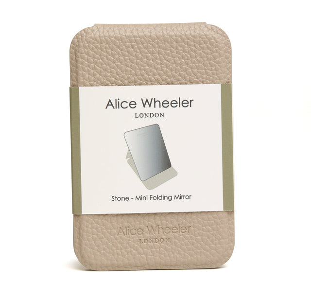 Alice Wheeler Mini Folding Mirror - Stone