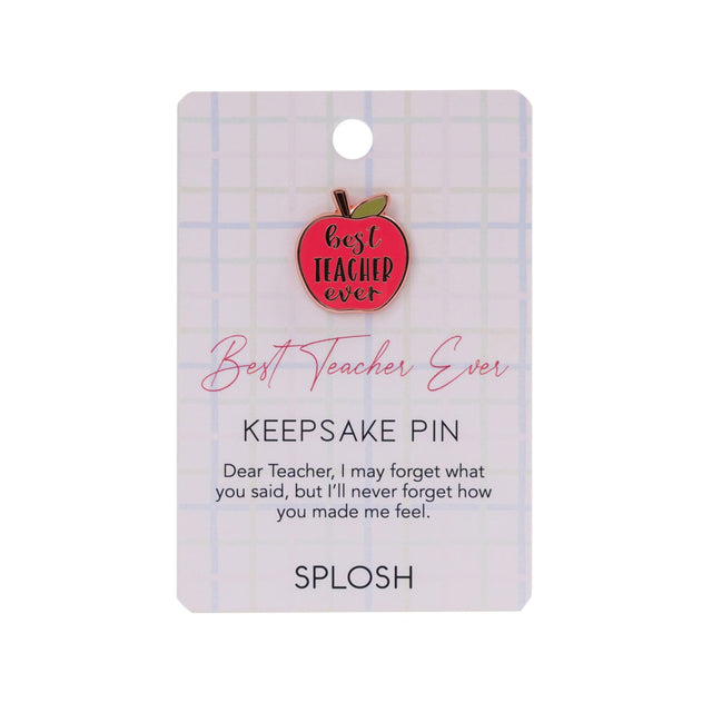 Best Teacher keepsake pin gift from the Splosh Teacher Gifts collection.