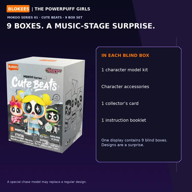 Blokees MOKOO Powerpuff Girls Cute Beats 9 pack collectible figures