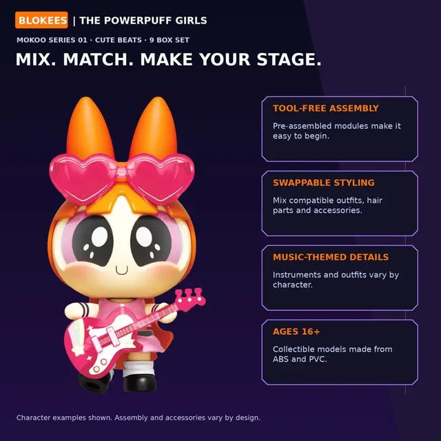 Blokees Cute Beats Powerpuff Girls mystery figure collection 9 pack