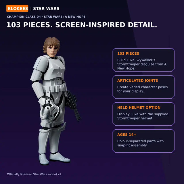 Luke Skywalker in Stormtrooper disguise Star Wars Blokees collectible figure