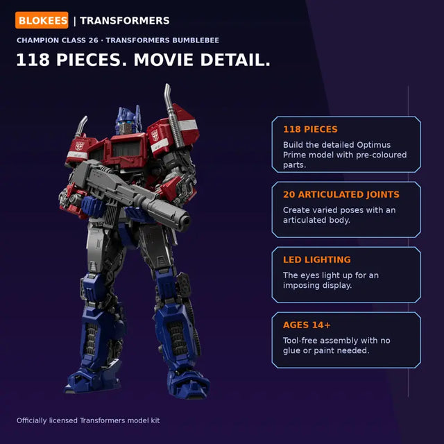 Transformers Bumblebee movie Optimus Prime model kit by Blokees