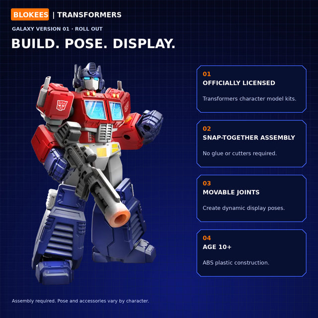 Blokees Transformers Galaxy Roll Out movable joints and snap-together figure features