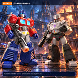 Blokees Transformers Galaxy Roll Out figures posed in a battle display scene