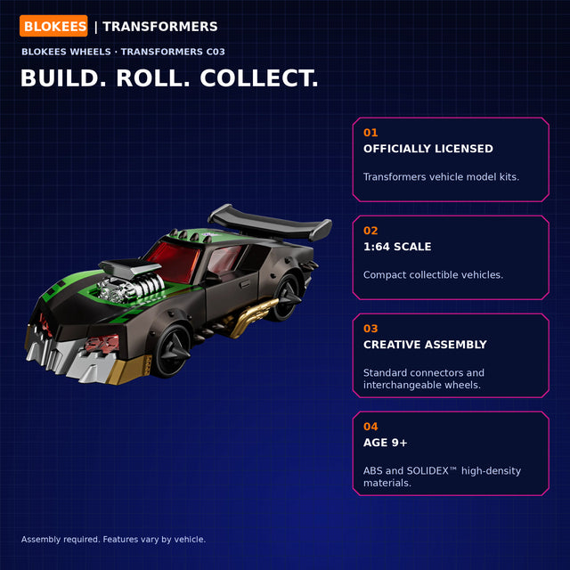 Blokees Wheels Transformers C03 model kit and movable vehicle features