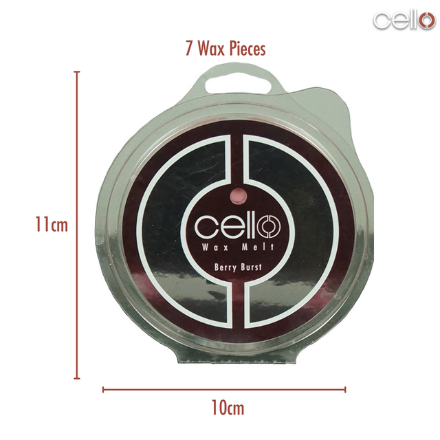 Cello Berry Burst wax melt pack dimensions