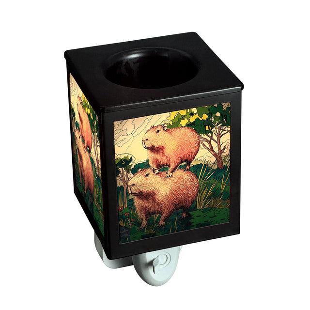 Cello Capybara wax melt burner showing the recessed top dish