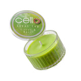 Cello Citrus and Basil luxe scent cup candle with fresh uplifting fragrance