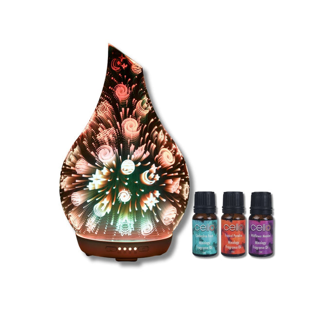 Cello Cosmic 3D Ultrasonic Diffuser with 3 Mixology Fragrance Oils