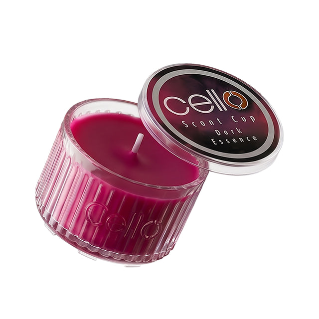 Cello Dark Essence luxe scent cup candle with rich warm fragrance